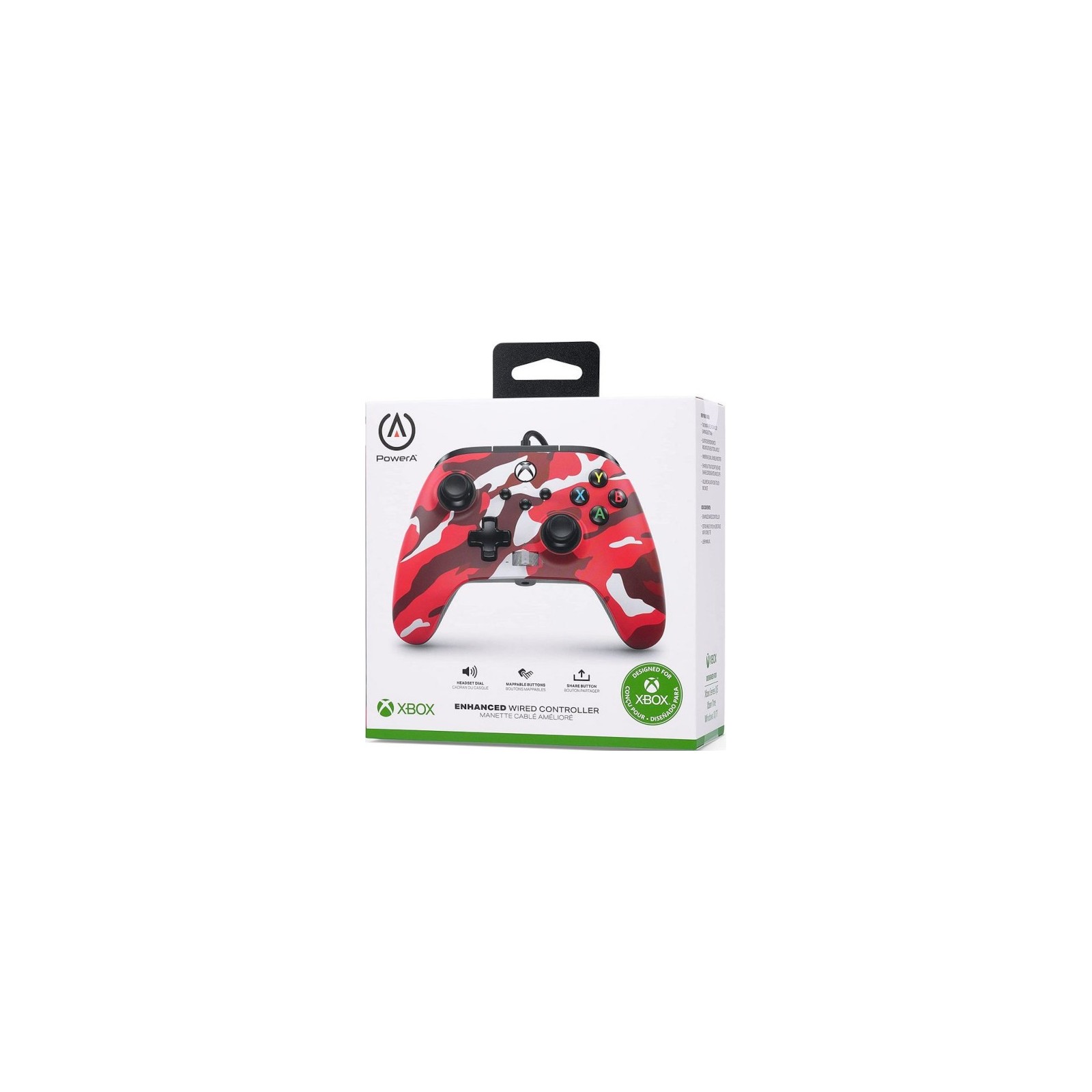 POWER A ENHANCED WIRED CONTROLLER RED CAMO (ROJO) (XBONE/PC)