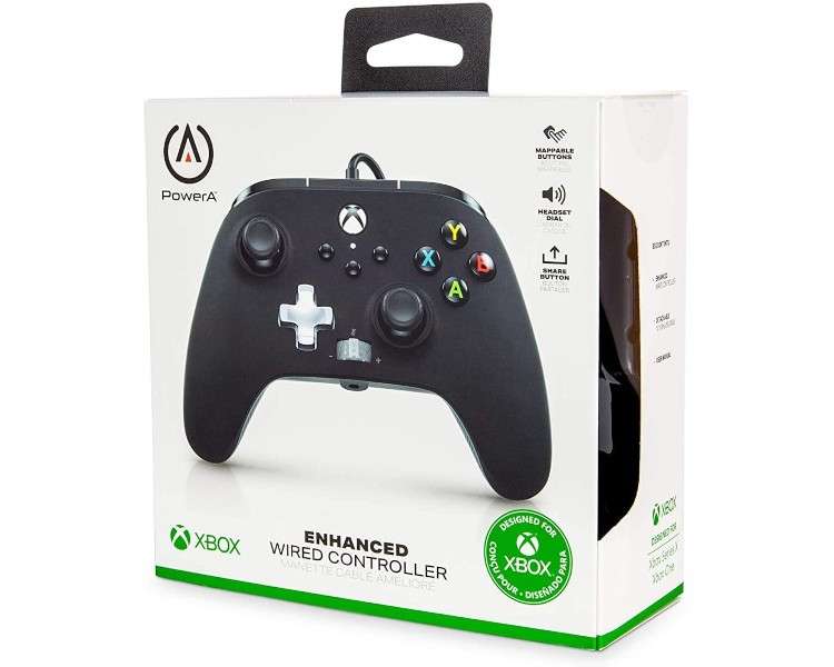 POWER A ENHANCED WIRED CONTROLLER BLACK (NEGRO) (XBONE/PC)