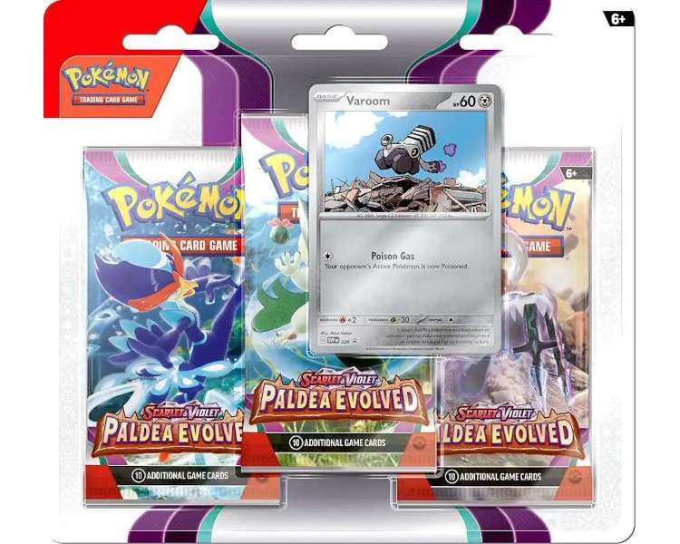 POKEMON TRADING CARD GAME SCARLET & VIOLET SV2 PACK DE 3 PALDEA EVOLVED (ENG)