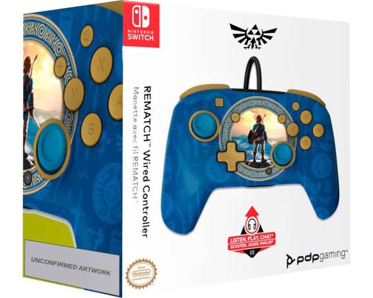 PDP REMATCH WIRED CONTROLLER ZELDA HYRULE BLUE