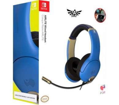 PDP AIRLITE WIRED HEADSET ZELDA HYRULE BLUE (AZUL)