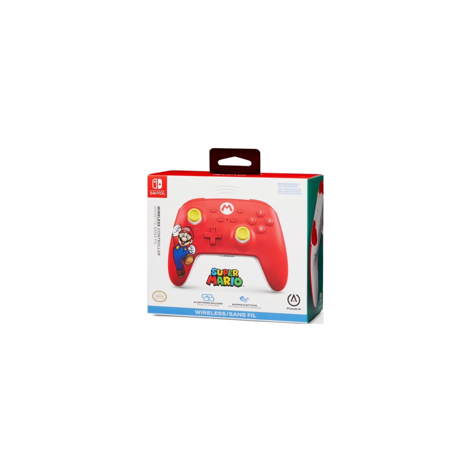 POWER A WIRELESS CONTROLLER MARIO JOY (RED/ROJO)