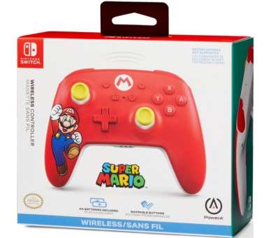 POWER A WIRELESS CONTROLLER MARIO JOY (RED/ROJO)