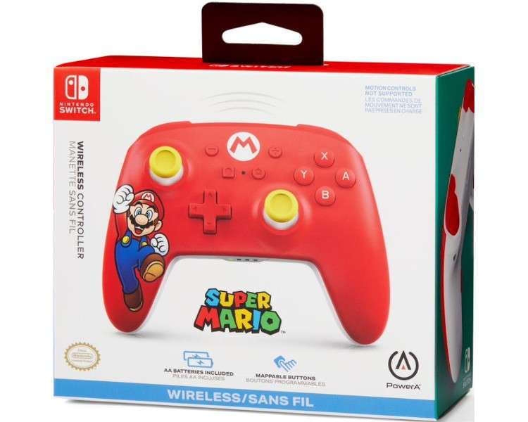 POWER A WIRELESS CONTROLLER MARIO JOY (RED/ROJO)