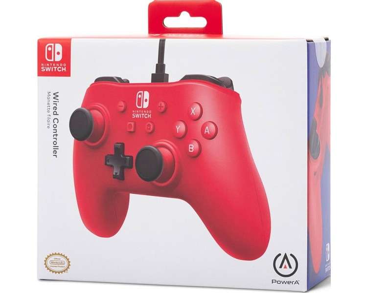 POWER A WIRED CONTROLLER RASPBERRY RED (ROJO FRAMBUESA)