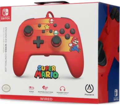 POWER A ENHANCED WIRED CONTROLLER SUPER MARIO SPEEDSTER(RED/ROJO)