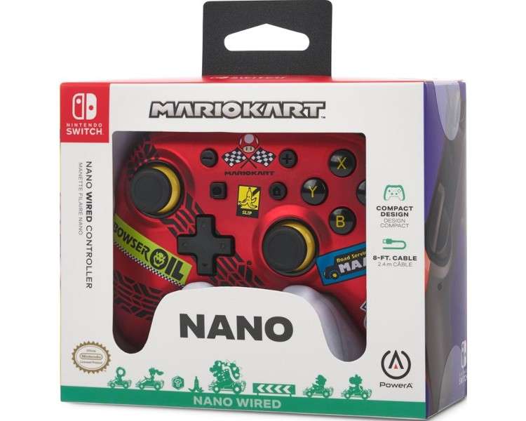 POWER A NANO WIRED CONTROLLER MARIO KART: RACER RED (RED/ROJO)