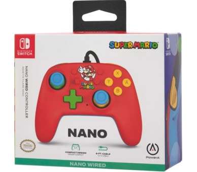 POWER A NANO WIRED CONTROLLER MARIO MEDLEY (RED/ROJO)