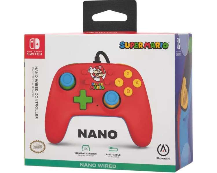 POWER A NANO WIRED CONTROLLER MARIO MEDLEY (RED/ROJO)