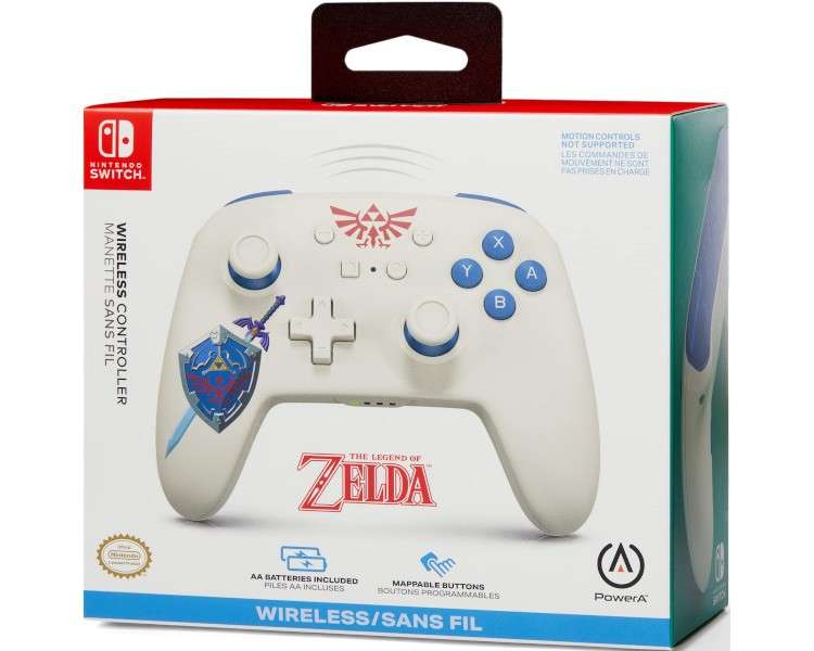 POWER A WIRELESS CONTROLLER ZELDA SWORN PROTECTOR (WHITE/BLANCO)