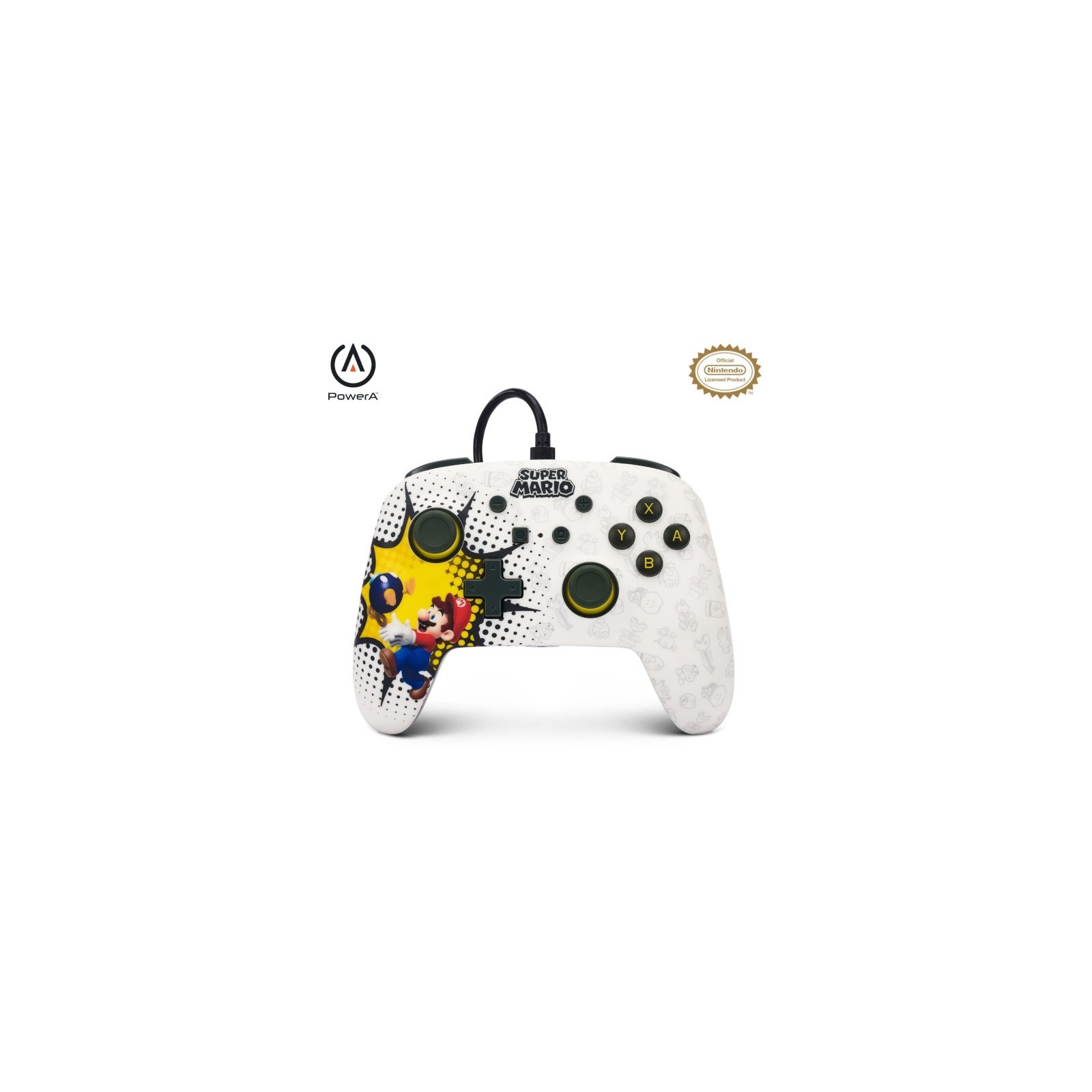 POWER A ENHANCED WIRED CONTROLLER SUPER MARIO BOB-OMB BLAST