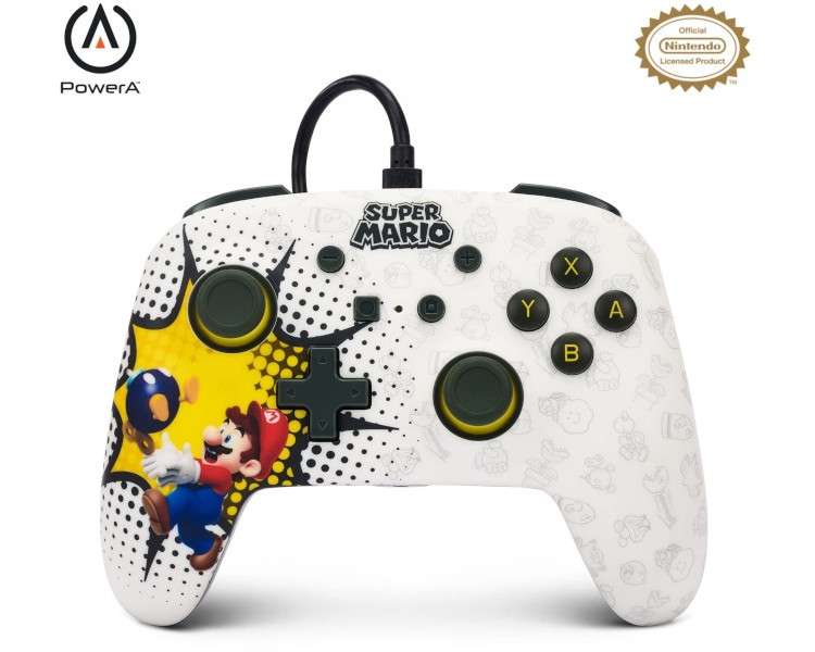 POWER A ENHANCED WIRED CONTROLLER SUPER MARIO BOB-OMB BLAST