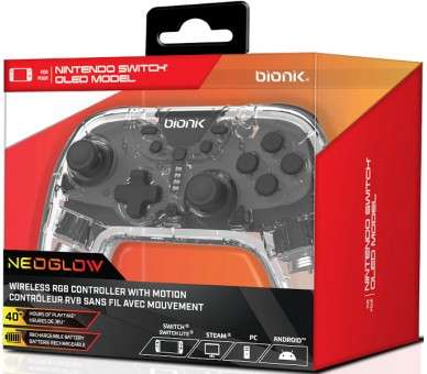 BIONIK NEOGLOW WIRELESS RGB CONTROLLER WITH MOTION (OLED/STEAM/PC/ANDROID)