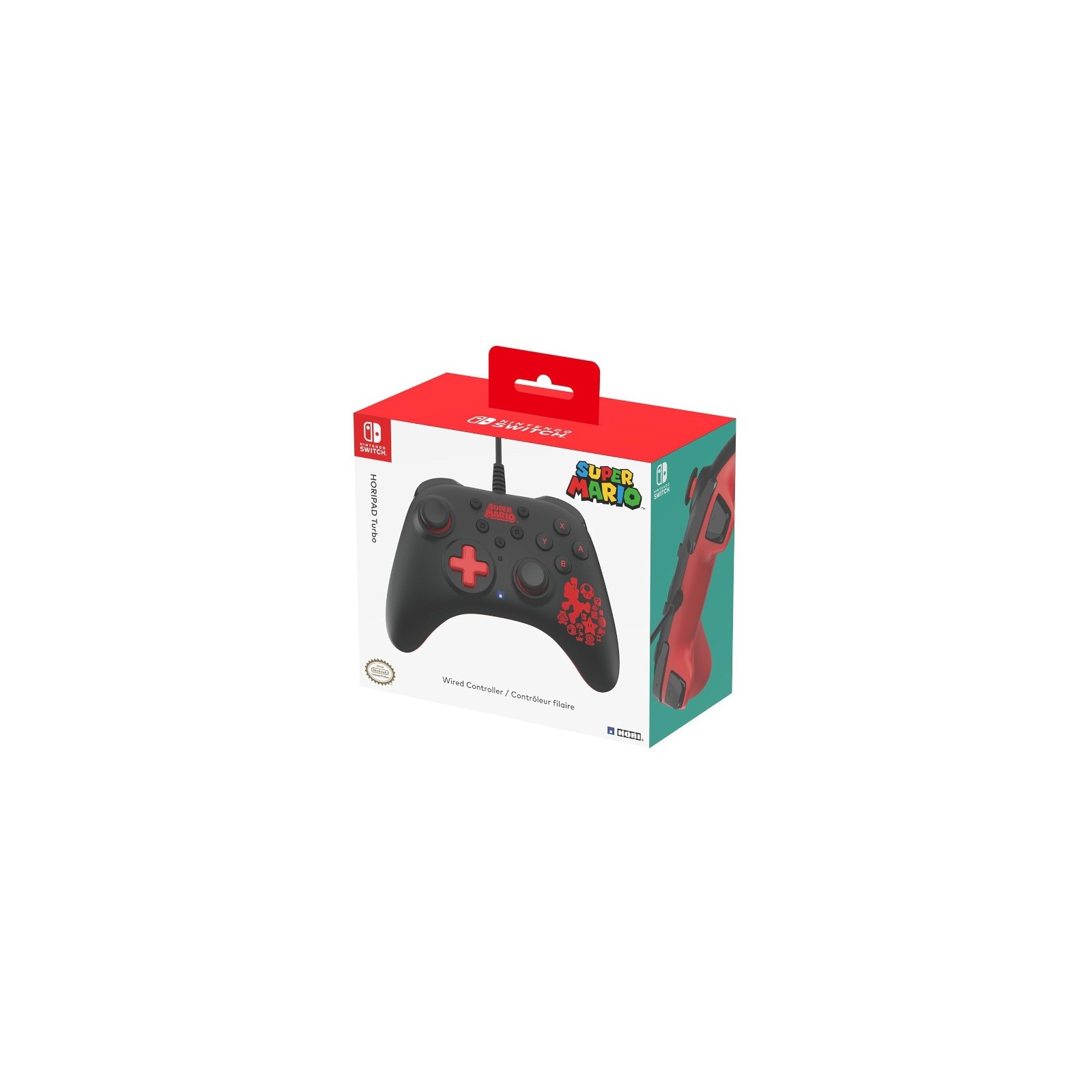 HORIPAD TURBO WIRED CONTROLLER SUPER MARIO BLACK/RED (NEGRO/ROJO) (SWITCH/OLED)