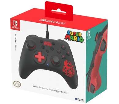 HORIPAD TURBO WIRED CONTROLLER SUPER MARIO BLACK/RED (NEGRO/ROJO) (SWITCH/OLED)