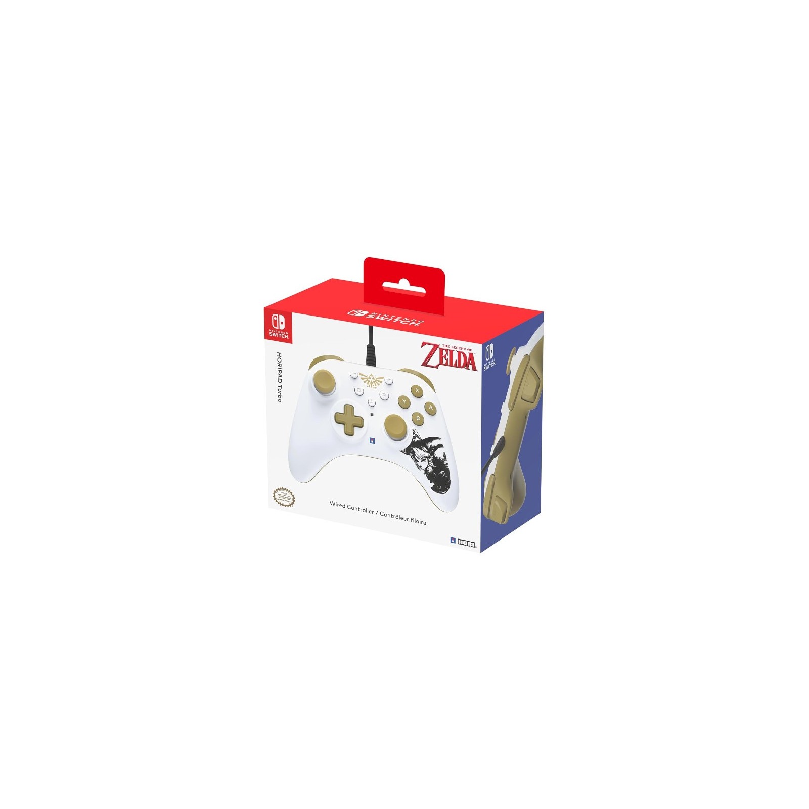 HORIPAD TURBO WIRED CONTROLLER THE LEGEND OF ZELDA WHITE/GOLD (BLANCO/DORADO) (SWITCH/OLED)