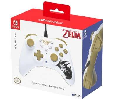 HORIPAD TURBO WIRED CONTROLLER THE LEGEND OF ZELDA WHITE/GOLD (BLANCO/DORADO) (SWITCH/OLED)