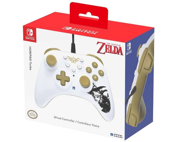 HORIPAD TURBO WIRED CONTROLLER THE LEGEND OF ZELDA WHITE/GOLD (BLANCO/DORADO) (SWITCH/OLED)