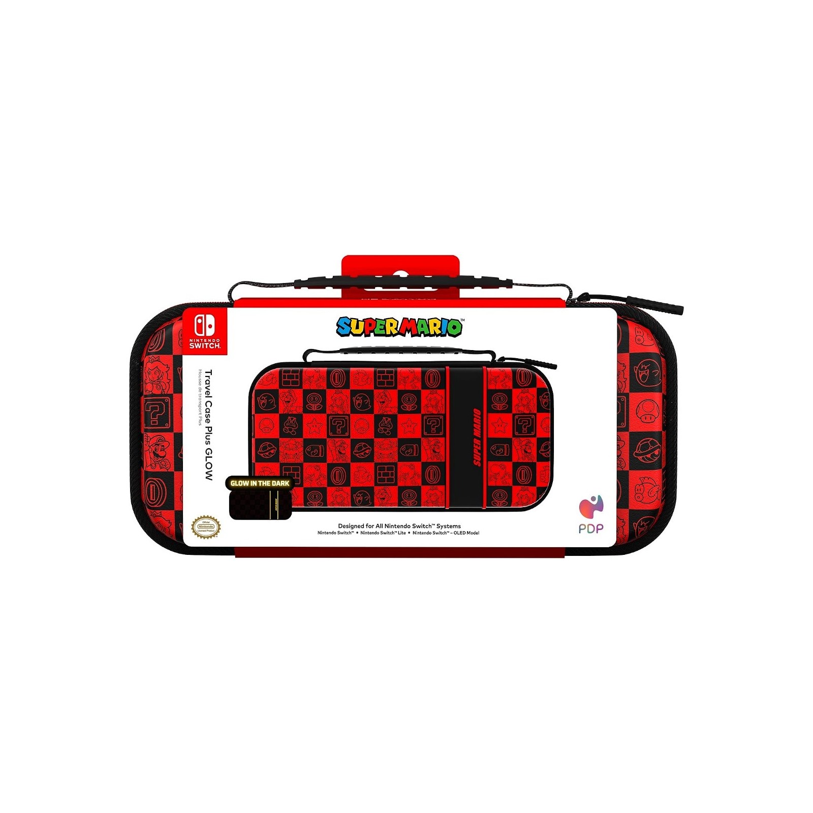 PDP TRAVEL CASE PLUS GLOW SUPER MARIO ICON (GLOW IN THE DARK) (SWITCH/LITE/OLED)