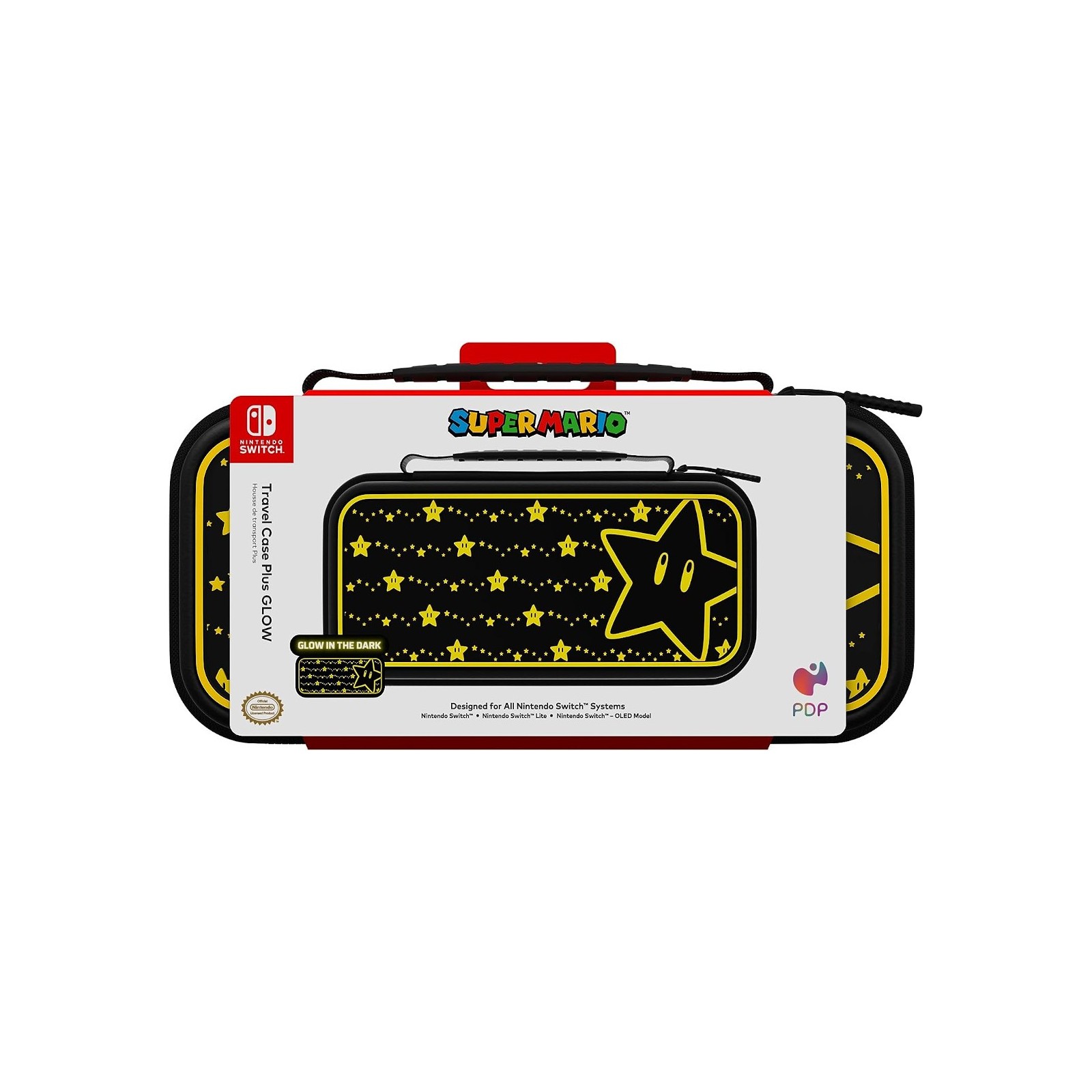 PDP TRAVEL CASE PLUS GLOW SUPER MARIO STARS (GLOW IN THE DARK)  (SWITCH/LITE/OLED)