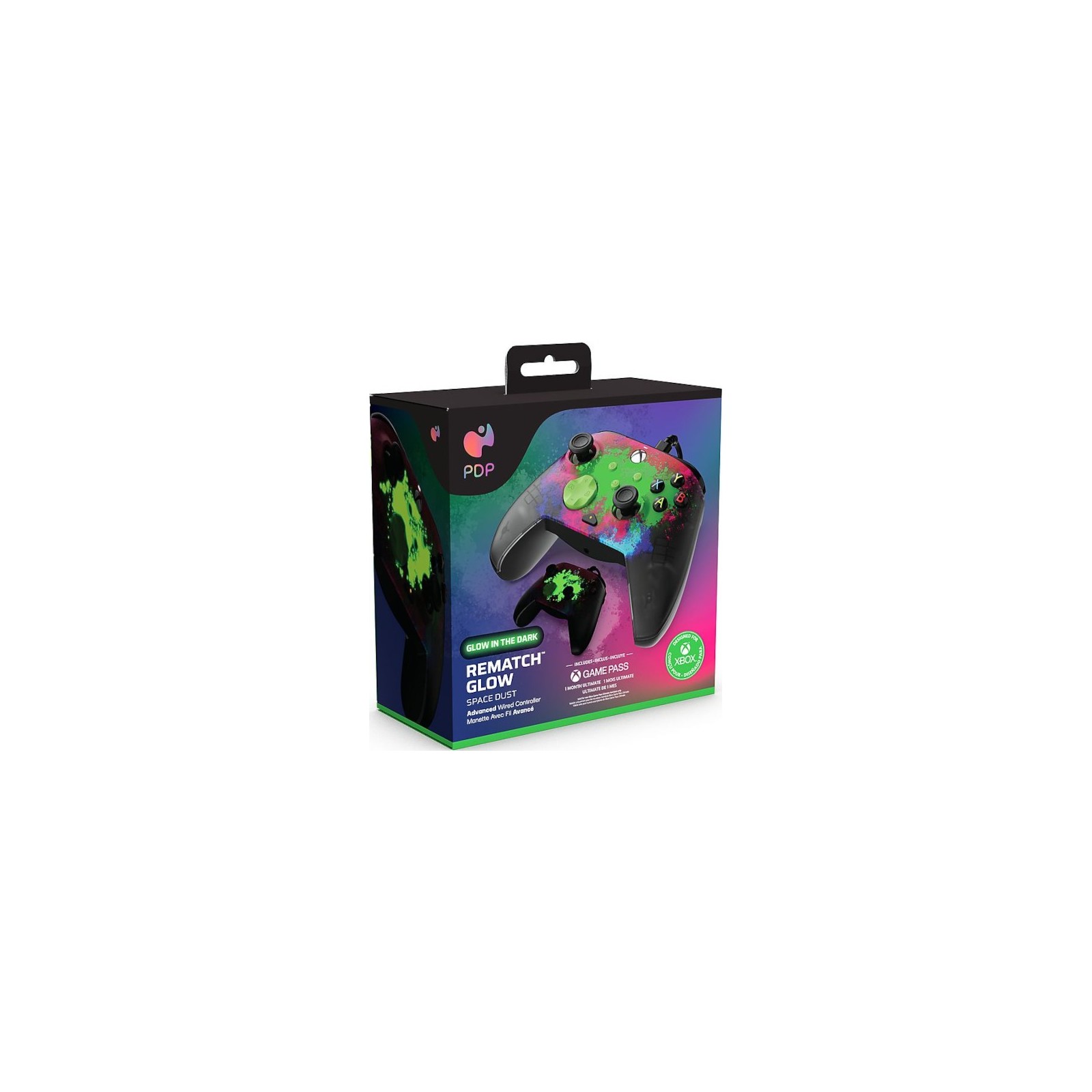 PDP REMATCH WIRED CONTROLLER GLOW SPACE DUST (XBONE)