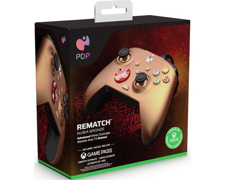 PDP WIRED CONTROLLER REMATCH NUBIA BRONZE + GAME PASS 1 MES (XBONE)