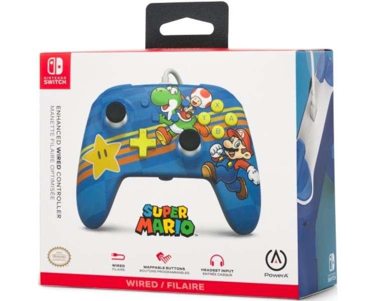 POWER A ENHANCED WIRED CONTROLLER SUPER MARIO MUSHROOM KINGDOM (SWITCH/OLED)