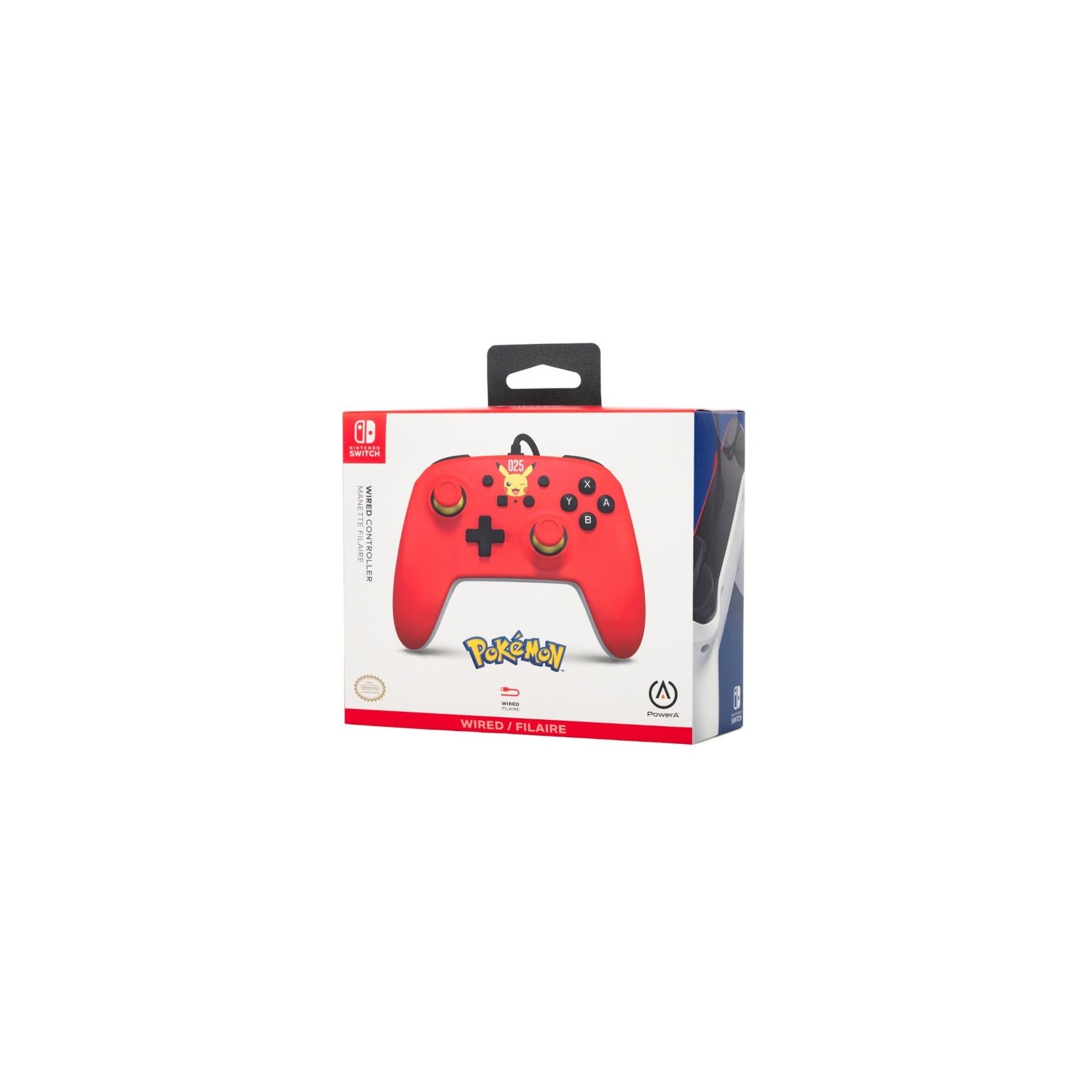 POWER A WIRED CONTROLLER PIKACHU RED (ROJO) (SWITCH/OLED)