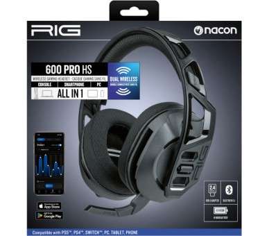 NACON RIG GAMING DUAL WIRELESS HEADSET ALL IN 1 600 HS BLACK (NEGRO) (PC/SMARTPHONE)