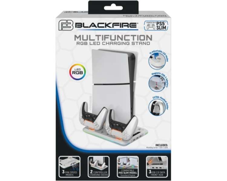 BLACKFIRE MULTIFUNCTION CHARGING STAND SLIM RGB LED (STANDARD & DIGITAL)