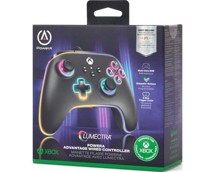 POWER A ENHANCED WIRED CONTROLLER LUMECTRA – BLACK (NEGRO) (XBONE)