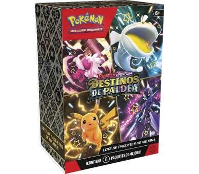 POKEMON JUEGO DE CARTAS COL. ESCARLATA Y PURPURA DESTINOS DE PALDEA. PACK DE 6 SOBRES (ESP)