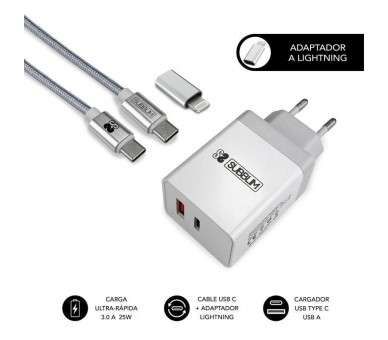 ph2PERMITE LA CARGA RaPIDA h2Un cargador domestico de 2 puertos USB C y USB A que ha sido especificamente disenado para smartph