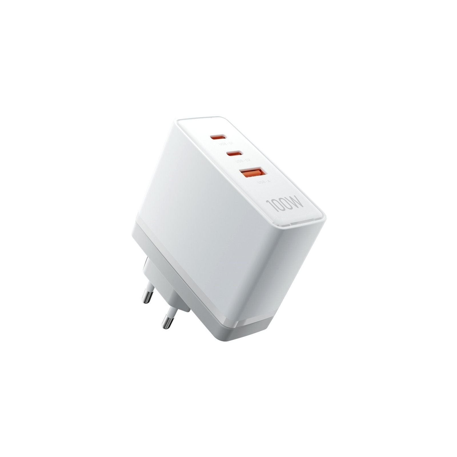 h2Vention Ultra Cargador GaN de 3 puertos USB CCA 100W 100W 30W Blanco h2divCargador con soporte de carga rapida potencia total