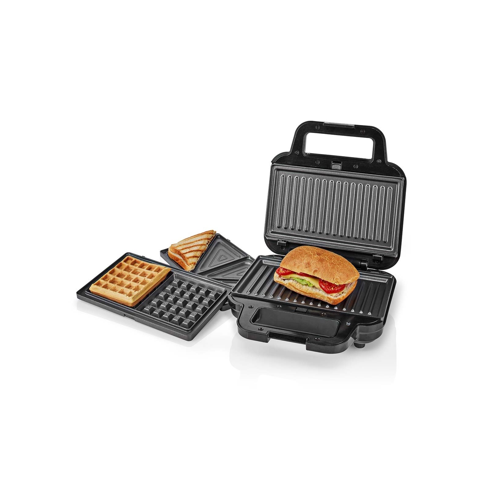 NEDIS MULTI GRILL | GRILL / SANDWICH / WAFFLE | 700 W | 22 X 12.5 CM | CONTROL