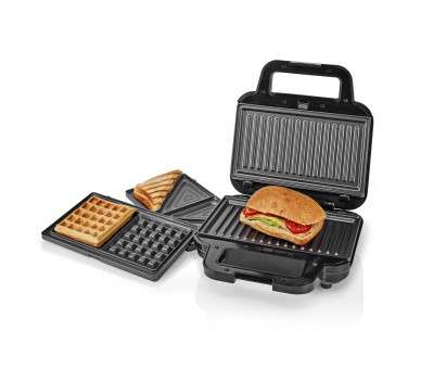 NEDIS MULTI GRILL | GRILL / SANDWICH / WAFFLE | 700 W | 22 X 12.5 CM | CONTROL