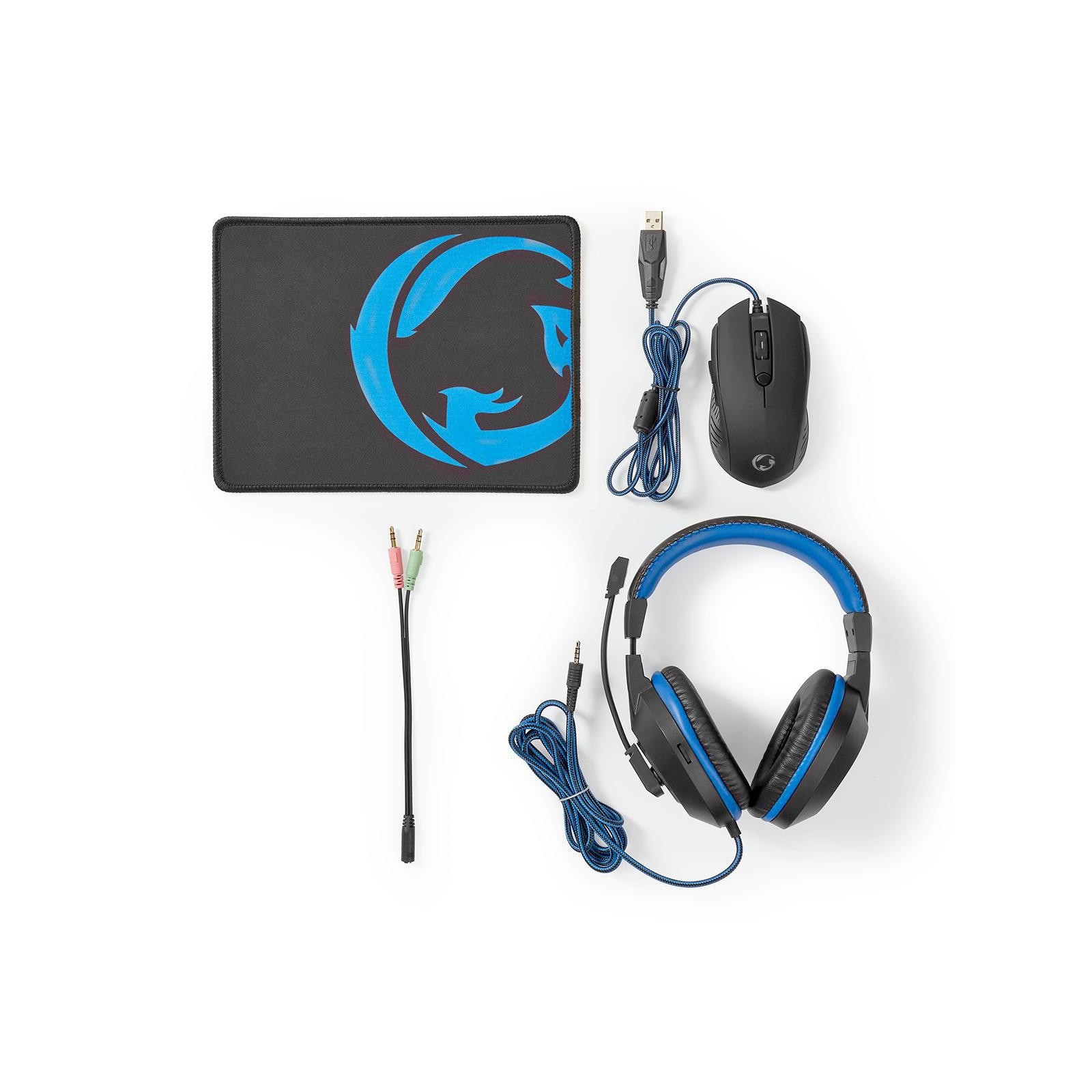 NEDIS KIT GAMING COMBO | 3 EN 1 | AURICULARES, RATÓN Y ALFOMBRILLA DE RATÓN | AZUL | NEGRO