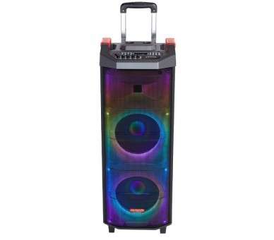 ph2ALTAVOZ DE FIESTA EN TROLLEY h2con iluminacion de altavoz RGB y de alta potenciabrbrh2SISTEMA DE CARRO PORTaTIL h2con ruedas