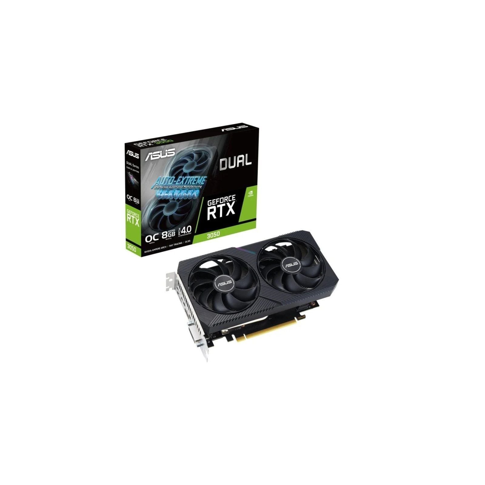 h2ASUS Dual GeForce RTX 3050 V2 OC Edition 8GB GDDR6 h2divASUS Dual GeForce RTX8482 3050 V2 OC Edition 8GB GDDR6 con dos potent