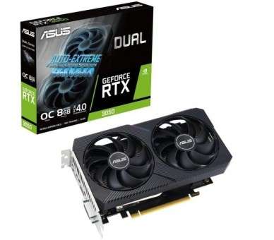 h2ASUS Dual GeForce RTX 3050 V2 OC Edition 8GB GDDR6 h2divASUS Dual GeForce RTX8482 3050 V2 OC Edition 8GB GDDR6 con dos potent