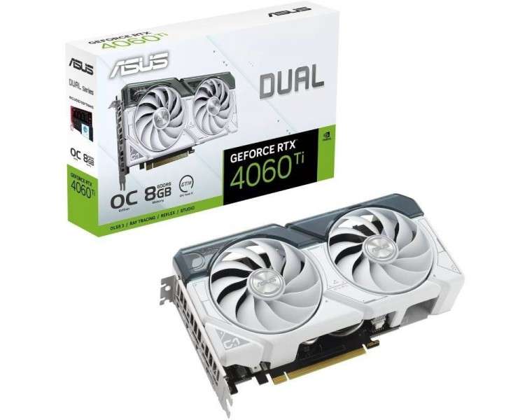 h2ASUS Dual GeForce RTX8482 4060 Ti White OC Edition 8GB GDDR6 h2p pp pulliMultiprocesadores de streaming NVIDIA Ada Lovelace h