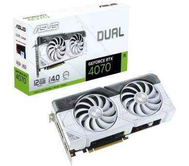 h2ASUS Dual GeForce RTX8482 4070 White Edition 12GB GDDR6X h2p pp pulliCon tecnologia NVIDIA DLSS3 arco ultraeficiente de Ada L