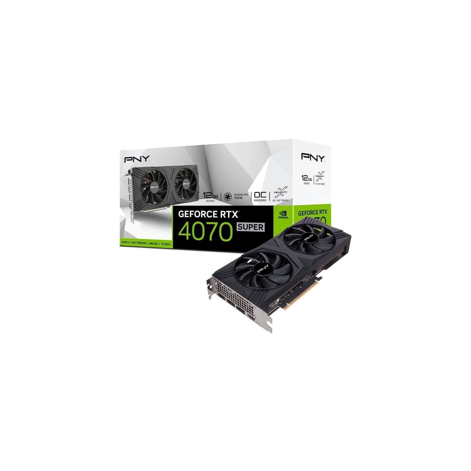 h2PNY GeForce RTX 4070 SUPER 12GB OC DF h2pPotencia tu PC con NVIDIA GeForce RTX8482 4070 SUPER construida con la arquitectura 