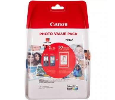 h2Cartucho de tinta negra PG 560XL y de tinta de color CL 561XL Canon Pack economico de papel fotografico h2divUn pack economic