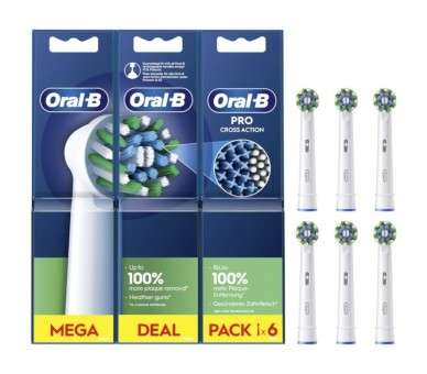 p ph2Multipack de 6 Recambios del Cepillo Pro CrossAction compuesto por 3 paquetes de 2 cabezales cada uno h2pEl cabezal Oral B