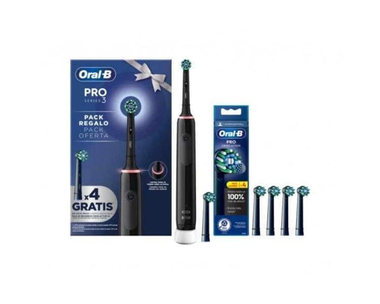 pul liCepillo de dientes electrico Oral B Series Pro 3 3000 en color negro con 3 modos de cepillado control de presion de encia