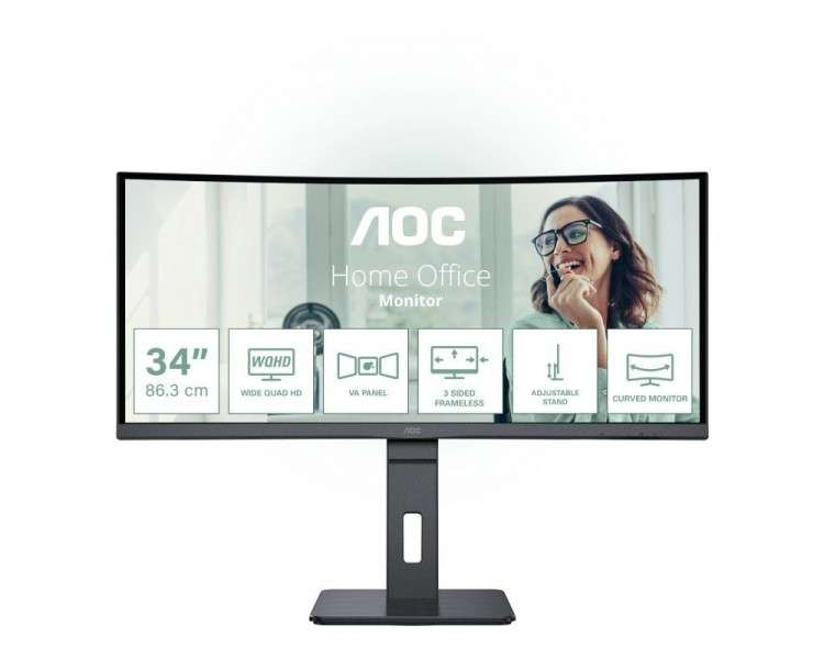 p ph2Monitor CU34P3CV h2pEl AOC CU34P3CV es una pantalla VA curva de 34 WQHD 3440 1440 con un atractivo diseno de bisel ultrade