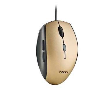 RATON OPTICO NGS MOTH GOLD WIRED ERGONOMIC SILENT