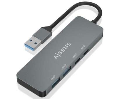 h2AISENS 8211 Hub USB 32 Gen2 10G USB A USB A M 2xUSB C H 2xUSB A H Gris 15cm h2divpAISENS 8211 Hub USB 32 Gen2 10G 2 x USB C 1