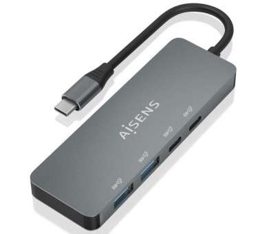 h2AISENS 8211 Hub USB 32 Gen2 10G USB C USB C M 2xUSB C H 2xUSB A H Gris 15cm h2divpAISENS 8211 Hub USB 32 Gen2 10G 2 x USB C 1